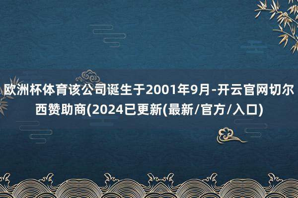 欧洲杯体育该公司诞生于2001年9月-开云官网切尔西赞助商(2024已更新(最新/官方/入口)