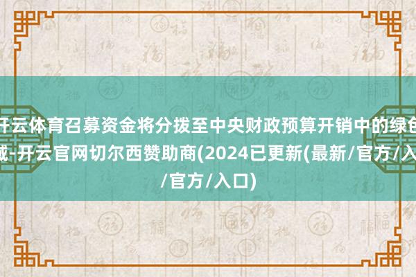 开云体育召募资金将分拨至中央财政预算开销中的绿色畛域-开云官网切尔西赞助商(2024已更新(最新/官方/入口)