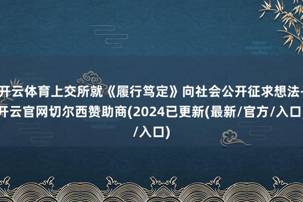 开云体育上交所就《履行笃定》向社会公开征求想法-开云官网切尔西赞助商(2024已更新(最新/官方/入口)