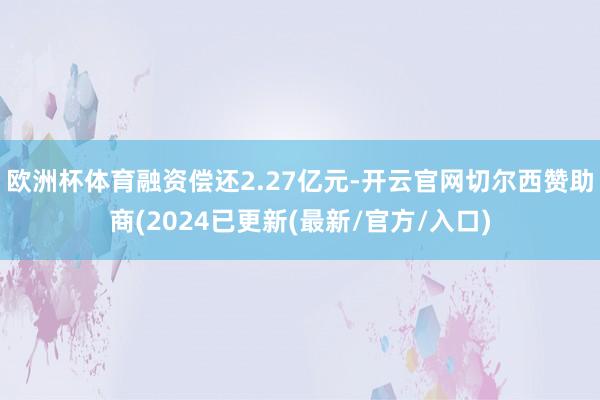 欧洲杯体育融资偿还2.27亿元-开云官网切尔西赞助商(2024已更新(最新/官方/入口)