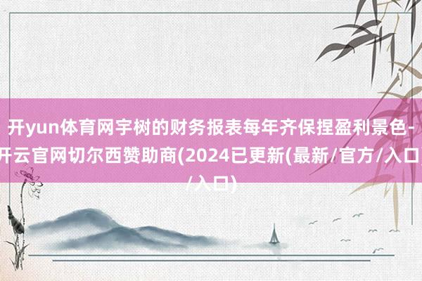 开yun体育网宇树的财务报表每年齐保捏盈利景色-开云官网切尔西赞助商(2024已更新(最新/官方/入口)
